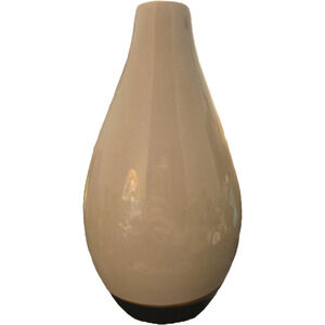 Linens 'N Things Cream Teardrop Ceramic Vase Brown Base decor decorative